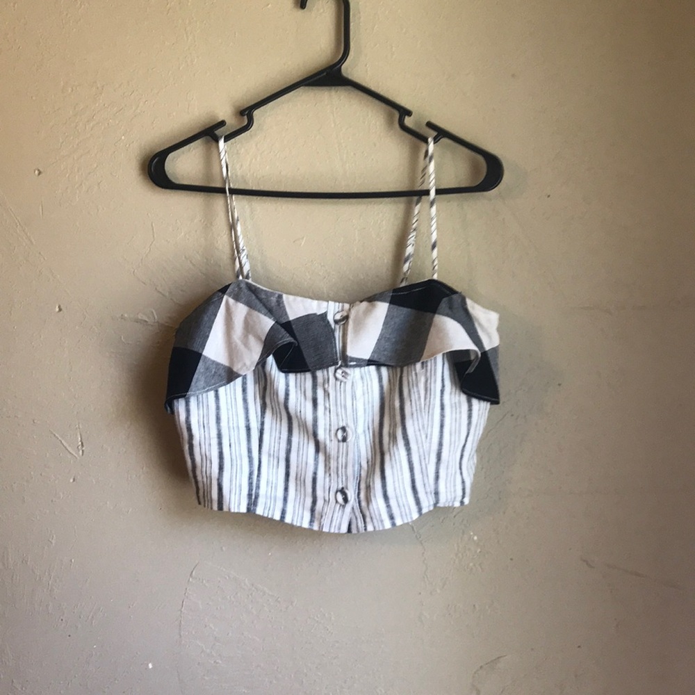 NWT GINGHAM RUSTIC LUCCA CROP TOP SZ. M - Picture 4 of 4